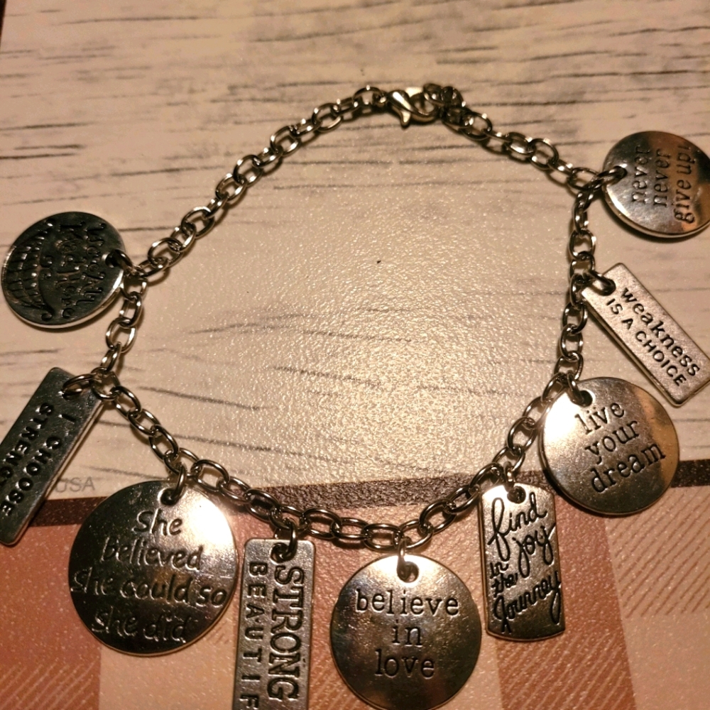 She believed she could so she did charm bracelet
